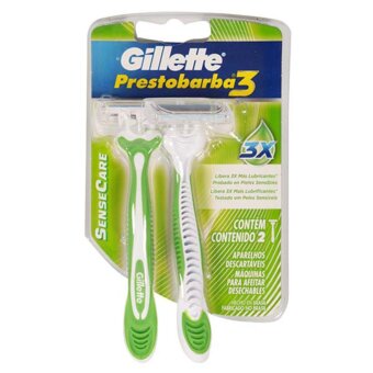 Aparelho De Barbear Gillette Prestobarba3 Sense Care 2Und.