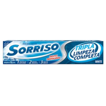 Creme Dental Sorriso Tripla Limpeza Completa White 70G