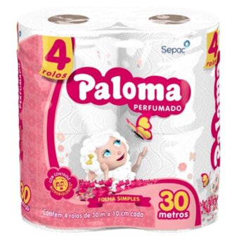 Papel Higiênico Paloma Perfumado Pacote 4 Rolos