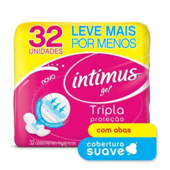 Absorvente Intimus Gel Tripla Com Abas Suave 32Und.