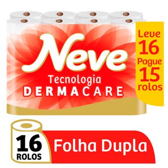Papel Higiênico Folha Dupla Neve Neutro 30M Leve 16 Pague 15Und.