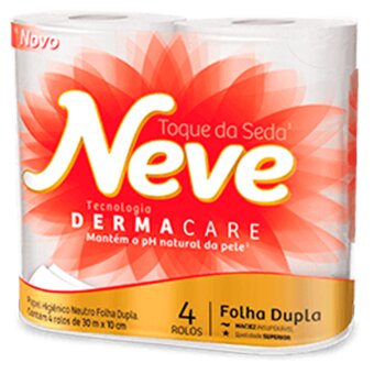 Papel Higiênico Folha Dupla Neve Neutro 30M 4Und.