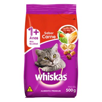 Ração Para Gatos Adultos Whiskas Carne 500G
