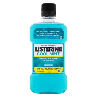 Antiséptico Bucal Listerine Cool Mint Leve 500Ml Pague 350Ml