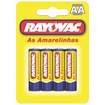 Pilha Rayovac Amarelinha Pequena Aa Embalagem 4 Un