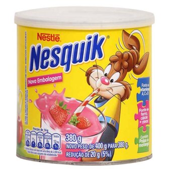 Mistura Pronta Em Pó Morango Nesquik Lata 380G