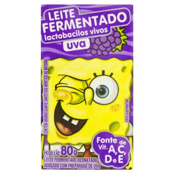 Leite Fermentado Elegê Bob Esponja Uva 80G