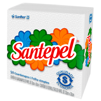 Guardanapo De Papel Santepel 33X30Cm Pacote 50 Unidades