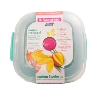 Conjunto De Potes Sanremo 3 Peças Ref Sr455/3C