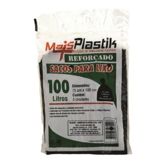 Saco Lixo Maisplastik 100L 5 Unidade