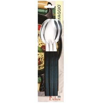 Colher De Mesa Simonaggio Belize Preta 3 Preças