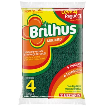 Esponja Multiuso Brilhus Leve 4 Pague 3