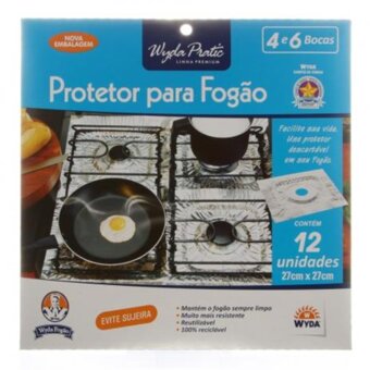Folha De Alumínio Wyda Pratic Forra Fogão 27X27Cm Embalagem 12Un