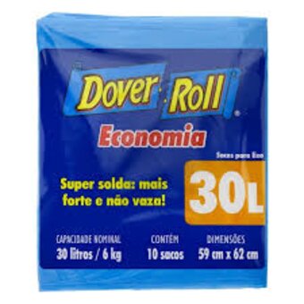 Saco De Lixo Dover Roll 30L Embalagem 10 Un