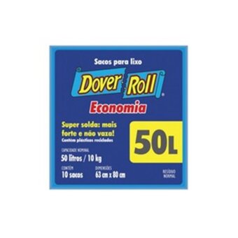 Saco De Lixo Dover Roll Econômico 50 Litros Pacote 10Un