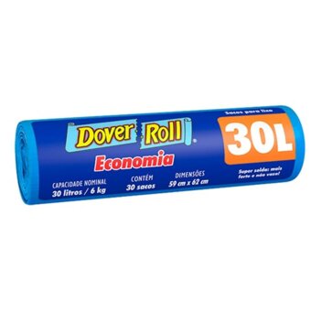 Saco De Lixo Dover Roll 30L Azul Embalagem 30 Un