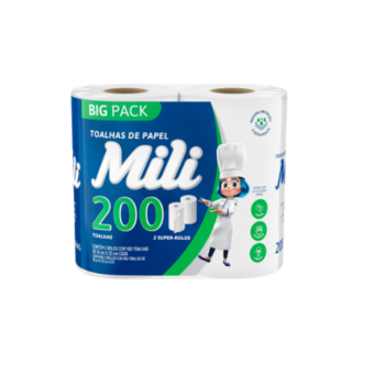 Toalha De Papel Mili 200 Folhas