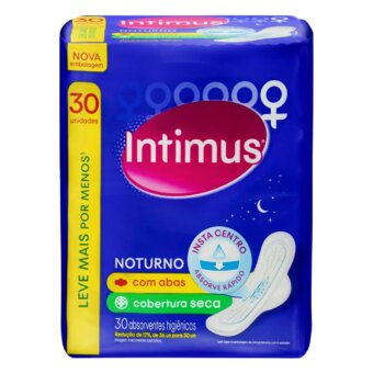Absorvente Intimus Gel Noturno Seca Com Abas 30Un