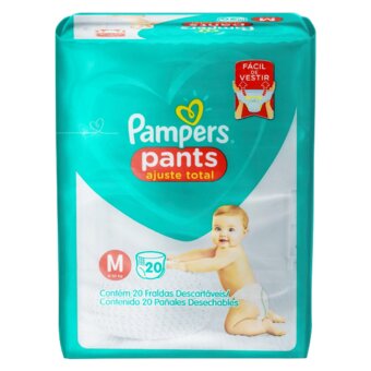 Fralda Descartável Tamanho M Confort Pampers Pants 20Un