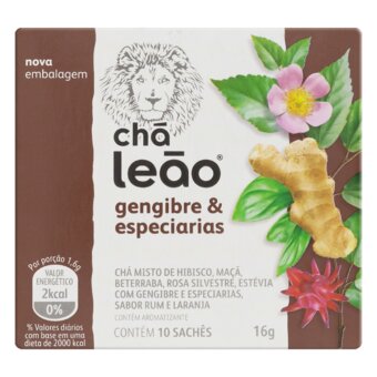 Chá Leão Gengibre E Especiarias Sachê 10Un