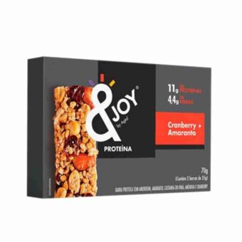 Barra De Cereal &Joy Protein Cranberry E Amaranto 70G