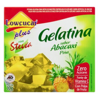 Gelatina Em Pó Steva Plus Zero Açúcar Abacaxi Caixa 10G