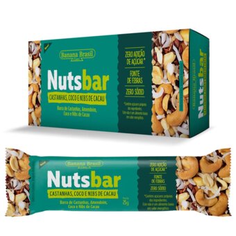 Barra De Cereal Banana Brasil Castanha, Coco E Cacau 50G