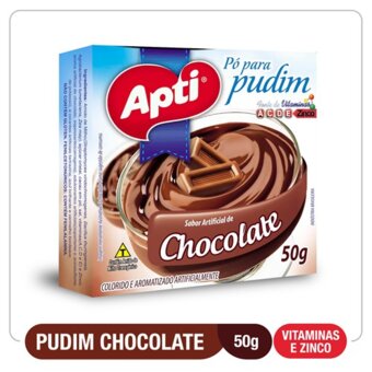 Pó Para Pudim Apti Chocolate Embalagem 50G