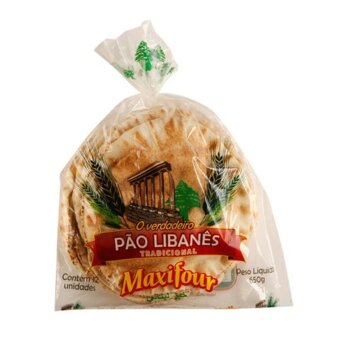 Pão Libanês Maxifour Médio Embalagem 650G