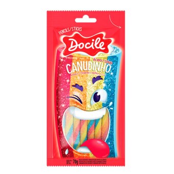 Bala Docile Canudinho Morango Cítrico 70G