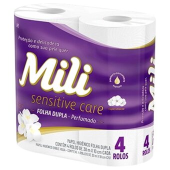 Papel Higiênico Mili Folha Dupla Perfumado Pacote 4 Rolos
