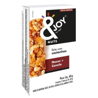 Barra De Cereal Agtal Mixed Nuts Nozes E Canela Com 2 Unidades Caixa 60G