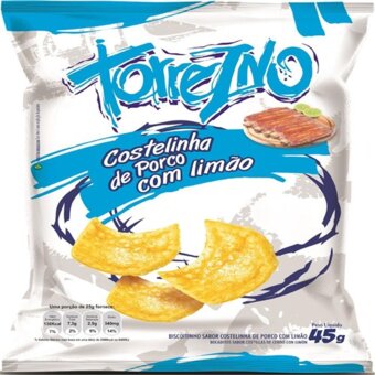 Salgadinho Torrezno Costelinha Porco Com Limão Embalagem 45G