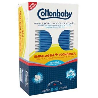 Hastes Flexíveis Cottonbaby Embalagem 300Un