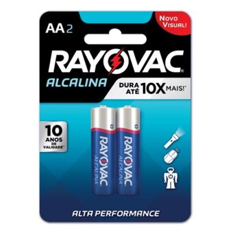 Pilha Alcalina Rayovac Aa Pequena Embalagem 2 Un