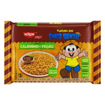 Macarrão Instantâneo Nissin Turma Do Chico Bento Caldinho Com Feijão Suave 85G