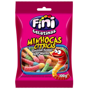 Bala Fini Minhocas Cítricas 100g
