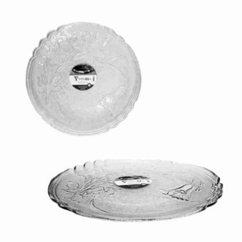 Prato Bolo Vidro Lírio Vitazza 32Cm
