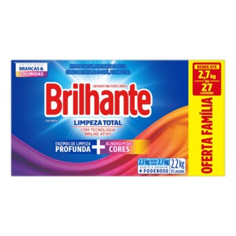 Lava Roupa Em Pó Brilhante Limpeza Total 2.2Kg
