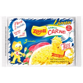 Macarrão Instantâneo Zaeli Lámen Carne Embalagem 85G