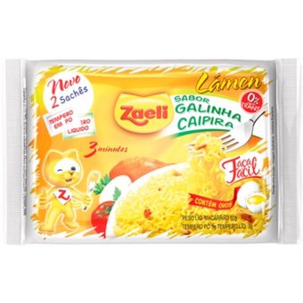 Macarrão Instantâneo Zaeli Galinha Caipira Pacote 88G