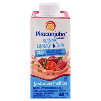 Bebida Láctea Piracanjuba Quinoa Linhaça Chia Zero Açúcar Frutas Vermelhas 200Ml