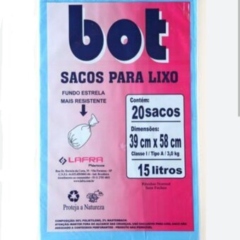 Saco Para Lixo Bot Azul 15L