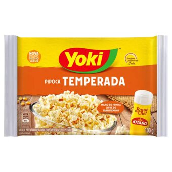 Pipoca De Microondas Yoki Popcorn Temperada Com Toque De Chef Kitano 100G