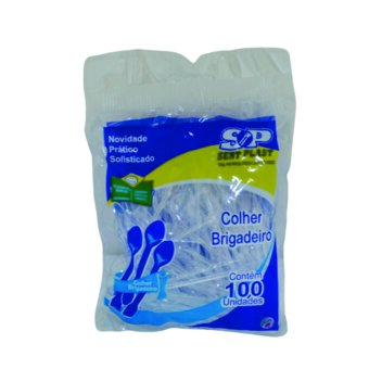 Colher Plástico Sert Plast Brigadeiro 100 Unidades
