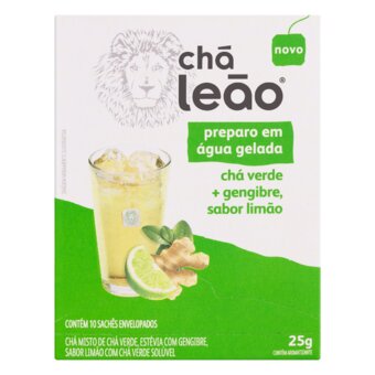 Chá Verde Leão Gengibre Limão Sachê 10Un