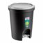 Lixeira Com Pedal Redonda Sanremo Preta 13,5L