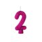 Vela De Aniversário Regina Cintilante Pink N2 1Un